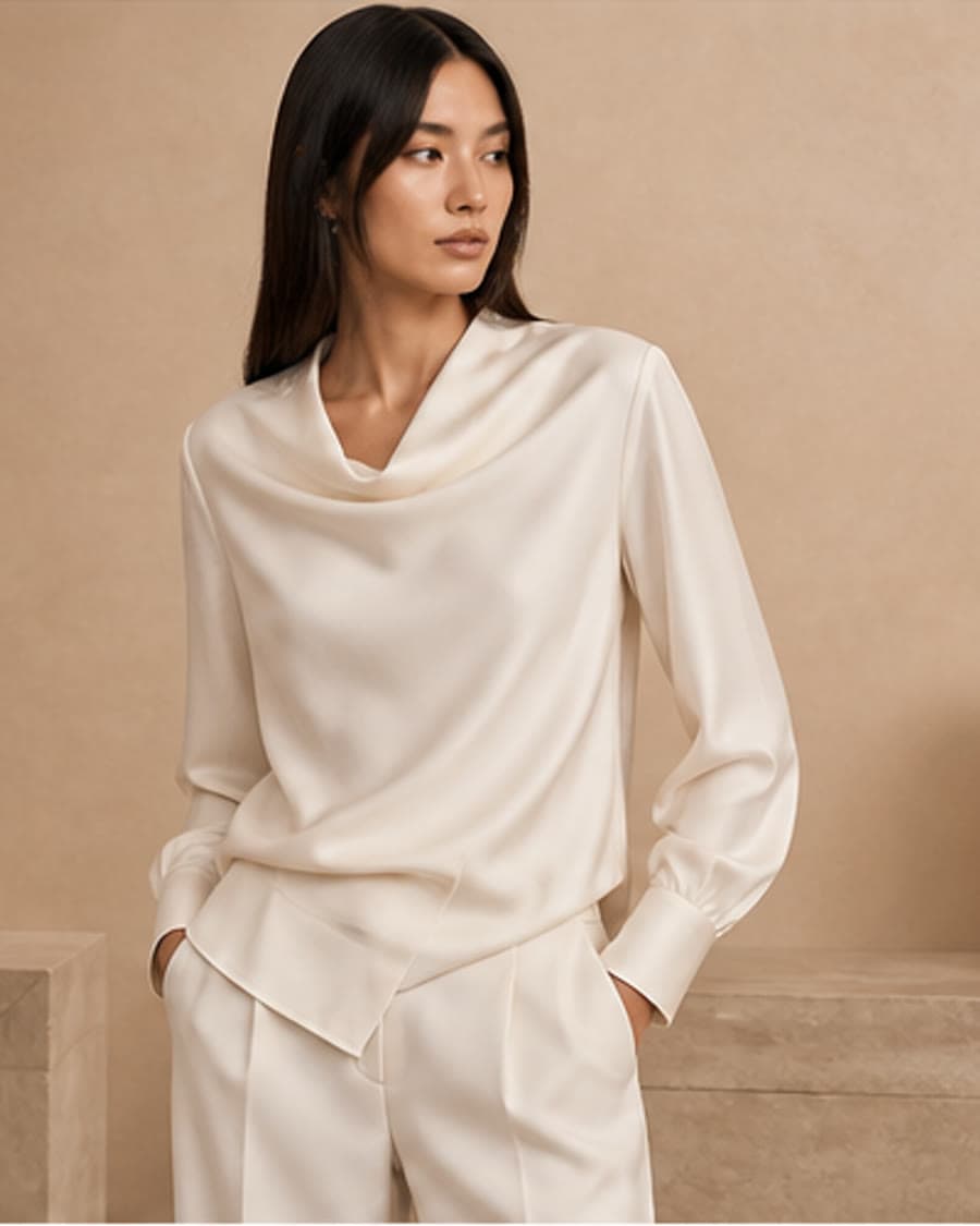 Drape Satin Blouse